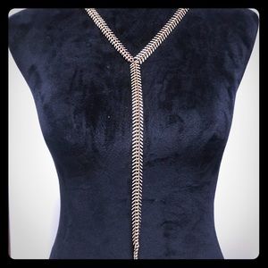 Ladder long gold “y” necklace set